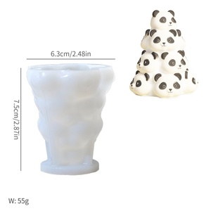 Molde de silicona al por mayor para velas con forma de animales lindos, molde de resina para decoración del hogar, moldes para velas aromáticas de gato y panda - Product Image 5