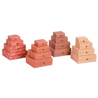 Ensemble rectangulaire de 3 boîtes d'emballage cosmétiques en bambou imprimées de fleurs pour bijoux, colliers, chocolats, sachets de thé, charbons actifs et cosmétiques