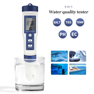 5 en 1 TDS <span class=keywords><strong>PH</strong></span> SALT EC TEMP compteur de qualité de l'eau Portable testeur d'eau stylo <span class=keywords><strong>mesure</strong></span> eau potable <span class=keywords><strong>piscine</strong></span> - Product Image 5
