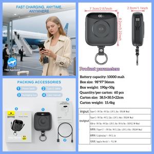 OTHC-P007 Hochleistungs-10000mAh 2-in-1 Powerbank Kabelloses Ladegerät mit Integriertem Kabel LED-Anzeige Tragbares Schnellladegerät BMS-System Urlaub - Product Image 6