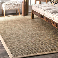 Tapis en Sisal Tissé Chevron Coloré en Fibres Naturelles, Largeur Intégrale, pour Salon, Vente en Gros Usine OEM ODM Personnalisée