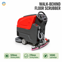 Mesin Pembersih Lantai Dorong Manual ROD Hand Push 520mm Squeegee 830mm Kompak Elektrik untuk Penggosok Lantai Rumah Sakit