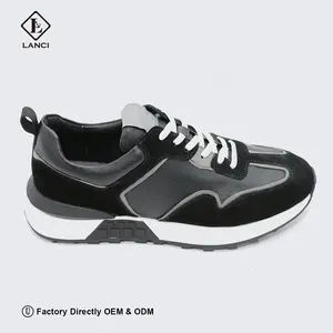 LANCI shoe supplier custom logo wholesalers luxury genuine leather custom casual fitness walking shoes