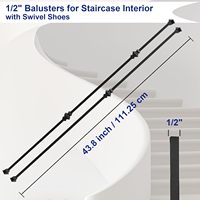 Balustres en fer – Design contemporain, carrés de 1/2 po, à double articulation, pivotants, pour montage au sol, intérieur/extérieur, pour escaliers