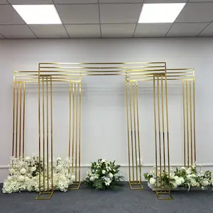 Suporte de parede para painel, armação de fundo de metal para casamento, placa de parede dourada para arco, andar, padrão floral