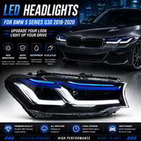 Kit de mise à niveau JC en gros pour BMW Série 5 G38 G30 2018-2020 vers phares avant LED laser style M5 avec clignotants, Plug and Play
