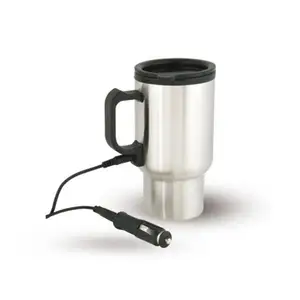 Water Cup Kettle Coffee Heated Mug Thermos Bullet Giveaways Car Vehicle Heating Stainless Steel Adults Hotel 500ML 12V Silver
