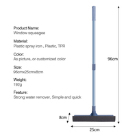 Nettoyeur de vitres télescopique écologique avec tête en éponge TPR, manche en fer EVA, couleur personnalisée pour le nettoyage professionnel des surfaces