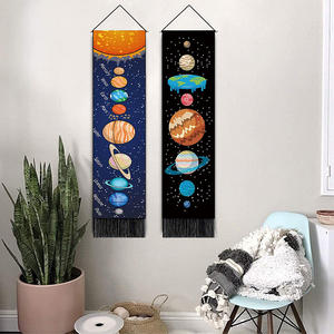 Nebula Galaxy renkli gezegen püskül estetik dikey goblen oturma odası için - Product Image 3