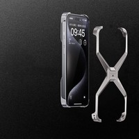 Étui de téléphone portable antichoc en alliage d'aluminium de luxe avec pierres précieuses pour 17/16 Pro Max/15/14 Plus/13 sans cadre