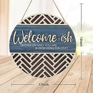 Décoration de plaque murale 3d en bois de bienvenue rustique et créative Welcome Hanging Sign Plaque Décoration pour porte d'entrée Ferme Porche ou Entrée - Product Image 2