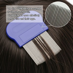 Peigne <span class=keywords><strong>anti</strong></span>-poux en acier inoxydable, manche en plastique, protection des cheveux, prix raisonnable, élimination physique des poux et des lentes, sans poux - Product Image 5