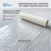 Film de protection temporaire en PE souple, rouleau de protection de tapis uni à surface brillante pour les entreprises de peinture et les prestataires de services de décoration