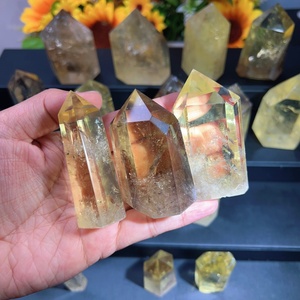 Tour de cristal de <span class=keywords><strong>citrine</strong></span> de haute qualité en gros, tour de guérison, baguette pointue colorée, artisanat en cristal pour la décoration Feng Shui - Product Image 6