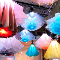 Bunga listrik besar baru lampu Led terbuka dan tertutup otomatis mekanis bunga pengangkat kinetik untuk belanja dekorasi