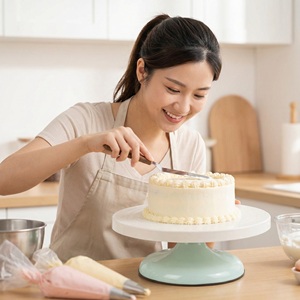 Durable Food-grade Plastic Modern 10 Inch <strong>Cake</strong> <strong>Stand</strong> Anti - Slip Base Smooth 360&deg; Rotation <strong>Cake</strong> Turntable - Product Image 6