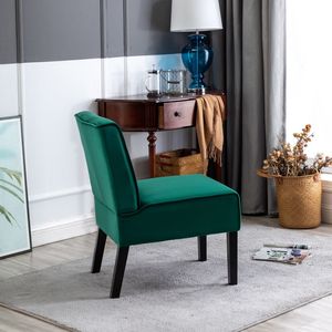 DB Reese 53 "เก้าอี้เน้นที่ไม่มีแขนพร้อมกระดุมผ้ากำมะหยี่กระจุกโฟมความหนาแน่นสูงเก้าอี้ห้องนั่งเล่นระดับพรีเมียมสำหรับบ้านและสำนักงาน - Product Image 4