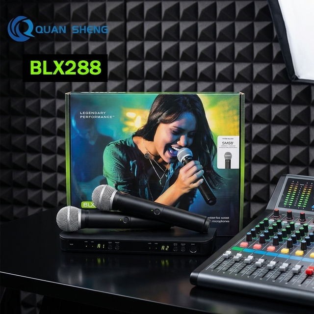 BLX288 Uhf True Diversity Wireless Karaoke Microphone System PG58 BETA58 2 Channel UHF Dual Kit Mic for Church