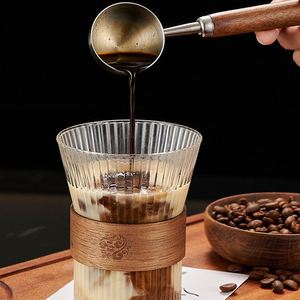 Cucharas Medidoras de Acero Inoxidable con Mango Largo de Madera de Nogal de 15-30 ml, Personalizadas y de Alta Calidad, para Café - Product Image 4