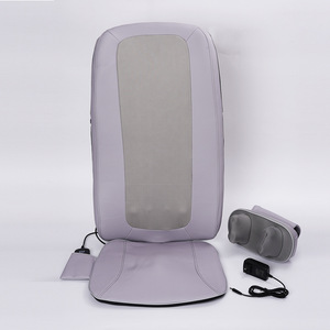 Multifunctional Electric <b>Back</b> Neck Waist <b>Massager</b> With Kneading Heat Therapy Grey Plug In PU Leather Massage Chair Accessory - Product Image 4
