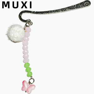 Cute Simple Fresh Japanese Plush Ball Three-dimensional Butterfly Beaded Promotional Bookmarks