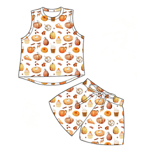 <b>Milk</b> Silk Kids Tank Top & Shorts Set,Custom Print Children 2 Piece Outfit - Product Image 2