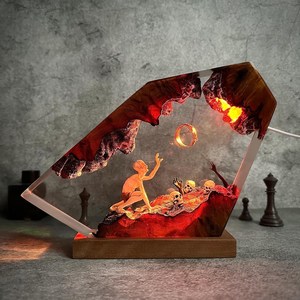 Bague du Seigneur des Ténèbres en résine époxy <span class=keywords><strong>Gollum</strong></span>, veilleuse du monde fantastique, cadeau d'Halloween - Product Image 2