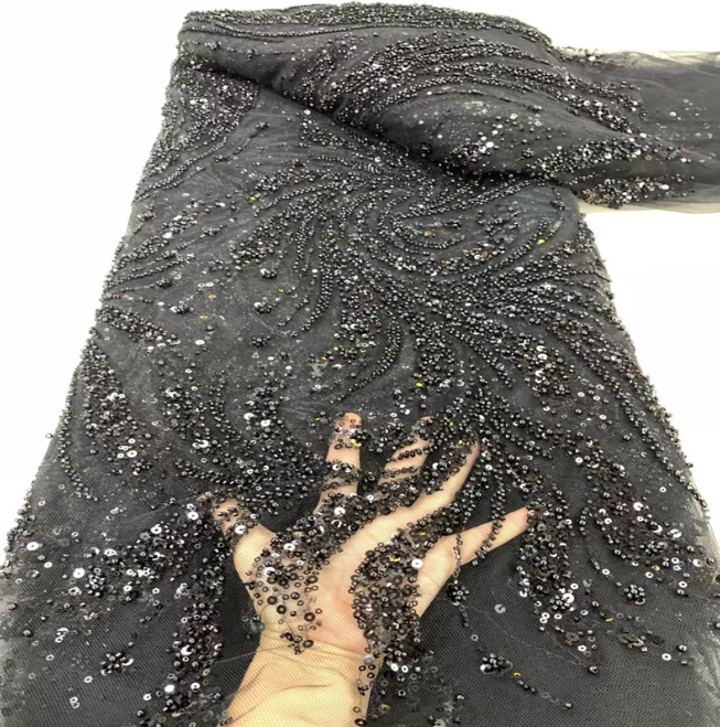 Lace Fabric with Eco friendly Sequins