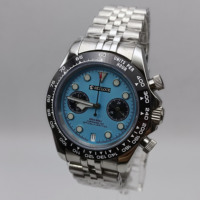 Montre en quartz personnalisée avec mouvement VK64, boîtier et bracelet en acier inoxydable, montre de luxe haut de gamme