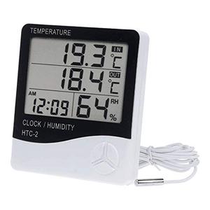 HTC-2 Digitale Thermometer Hygrometer Indoor Outdoor Temperatuur <span class=keywords><strong>Meter</strong></span> Vochtigheid Monitor Met Lcd Wekker - Product Image 1