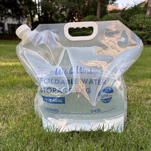 Pochette à bec verseur transparente de qualité alimentaire, imprimée sur mesure, 5L 10L, avec poignée, pour eau minérale, en PE recyclable - Product Image 1