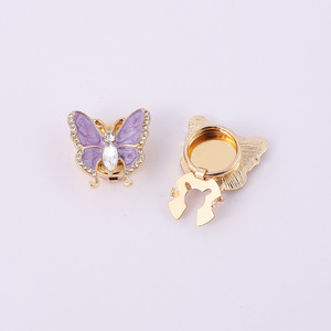 Mancuernillas de Mariposa 3D de Latón Esmaltado para Mujer |   Cierres Decorativos para Botones de Puños de Camisa |   Elegante Joyería Decorativa para el Cuello, Regalo - Product Image 6