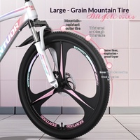 Vélo de montagne en carbone 24/26 pouces, cadre en acier, fourche rigide, 21-30 vitesses, VTT confortable avec suspension avant, unisexe, pour adultes, usage quotidien