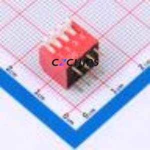 DP-04RP DIP Switch Through hole Component (THT) Switch Piano Key 4 2.54mm Red - Product Image 1