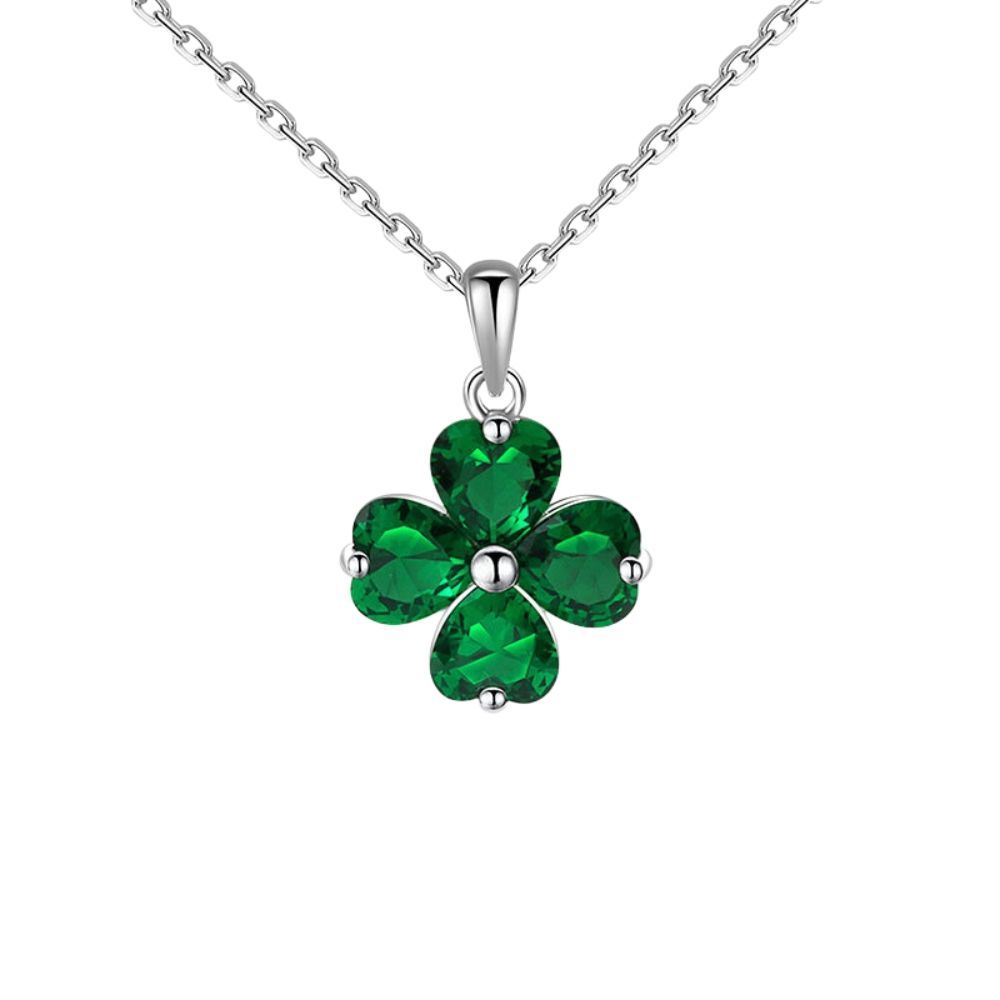 Green, Rhodium Plated