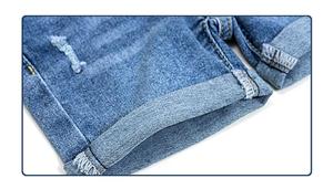 Salopettes en jean pour enfants, coton extensible, denim, salopettes en jean pour enfants, shorts à bretelles - Product Image 6