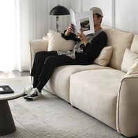 Canapé modulable Zayshine en similicuir kaki, style italien moderne et luxueux, pour salon, appartement ou villa, canapé de sol 2 places pour la détente