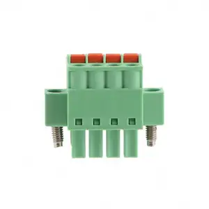 Green connector pa66 nylon plastic enclosure dinkle plug terminal block
