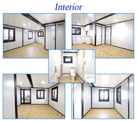 Casas Contenedor Prefabricadas Plegables de 20 y 40 pies, 2 Dormitorios con Cocina y Sala de Estar, Edificio Moderno para Oficinas y Hoteles