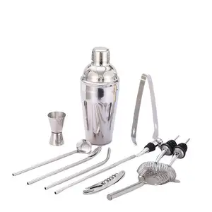 Cocktail Shaker Set Bulk Met Standaard Custom 2024 Groothandel Van Goede Kwaliteit Wijn Dispenser Nieuwkomers Glazen Cocktail Shaker Disco