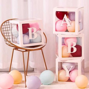 Nuovi regali per feste di <span class=keywords><strong>nascita</strong></span> per bambini che imballano una scatola di palloncini trasparente con i lati della finestra in pvc - Product Image 4