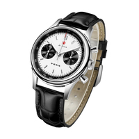 Montre-bracelet mécanique chronographe Red Star Panda pour homme, mouvement Seagull St1901, col de cygne, 40 mm, lumineuse, saphir, montre pilote