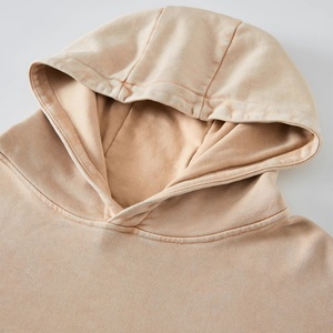 เสื้อฮู้ดผู้ชายไซส์ใหญ่ทรงหลวม สไตล์เรียบง่าย แฟชั่นสตรีท สีพื้น ผ้าหนา ซักแบบสโนว์วอช - Product Image 5