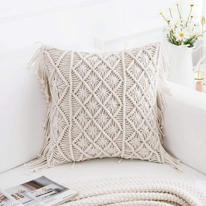 GodsWord Bohemian Style Macrame Throw Pillow <strong>Cushion</strong> Cover Pillowcase Indoor Decorative Fringe <strong>Sofa</strong> <strong>Cushion</strong> Cases <strong>Set</strong> - Product Image 3