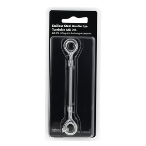 Tirant à double œil en acier inoxydable TTAKE AISI 316 poli, filetage droit, corps ouvert, accessoires de levage et d'ancrage, Italie - Product Image 2