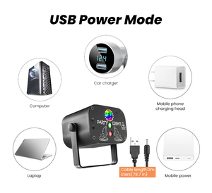 Luz LED Portátil USB Mini de Metal para Discoteca, Fiesta, Club Nocturno, Láser con Animación, Activación por Sonido, Control Remoto, Clasificación IP54, Regulable, para Eventos - Product Image 3