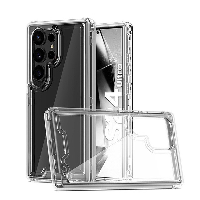 Heavy Duty Shockproof Phone Case for for Samsung S24 Ultra S24 Plus S23 Ultra S22 Colorful Transparent Acrylic Back Cover