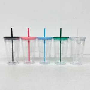 <strong>Wholesale</strong> 16oz 24oz BPA Free Double Wall Acrylic Tumblers Clear Plastic Soda Beer Coffee Mug for <strong>Snow</strong> <strong>Globe</strong> and UV DTF Wraps - Product Image 2
