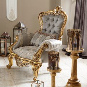अनुकूलित लक्जरी यूरोपीय ठोस लकड़ी सोने के सोफे सेट हाथ से नक्काशीदार फर्नीचर घर के लिए शाही फ्रेंच थीम - Product Image 4
