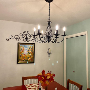 <span class=keywords><strong>Lustre</strong></span> Rétro Américain Simple 6 Lampes E14 Base de Lampe <span class=keywords><strong>Bougie</strong></span> Lampe Intérieur Restaurant Café Chambre Do Vieux <span class=keywords><strong>Lustre</strong></span> - Product Image 3